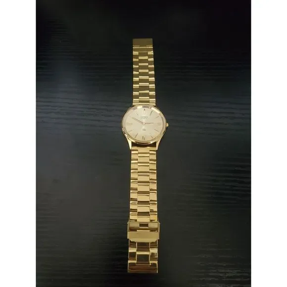 🔥NEW Seiko Slim SQ23 Gold Tone Men's Quartz 41mm Watch GORGEOUS! - Picture 2 of 4